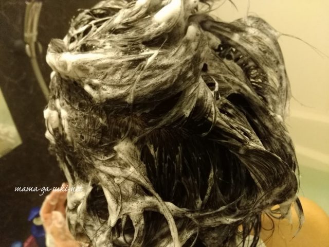 アミノ酸系シャンプーで洗った様子